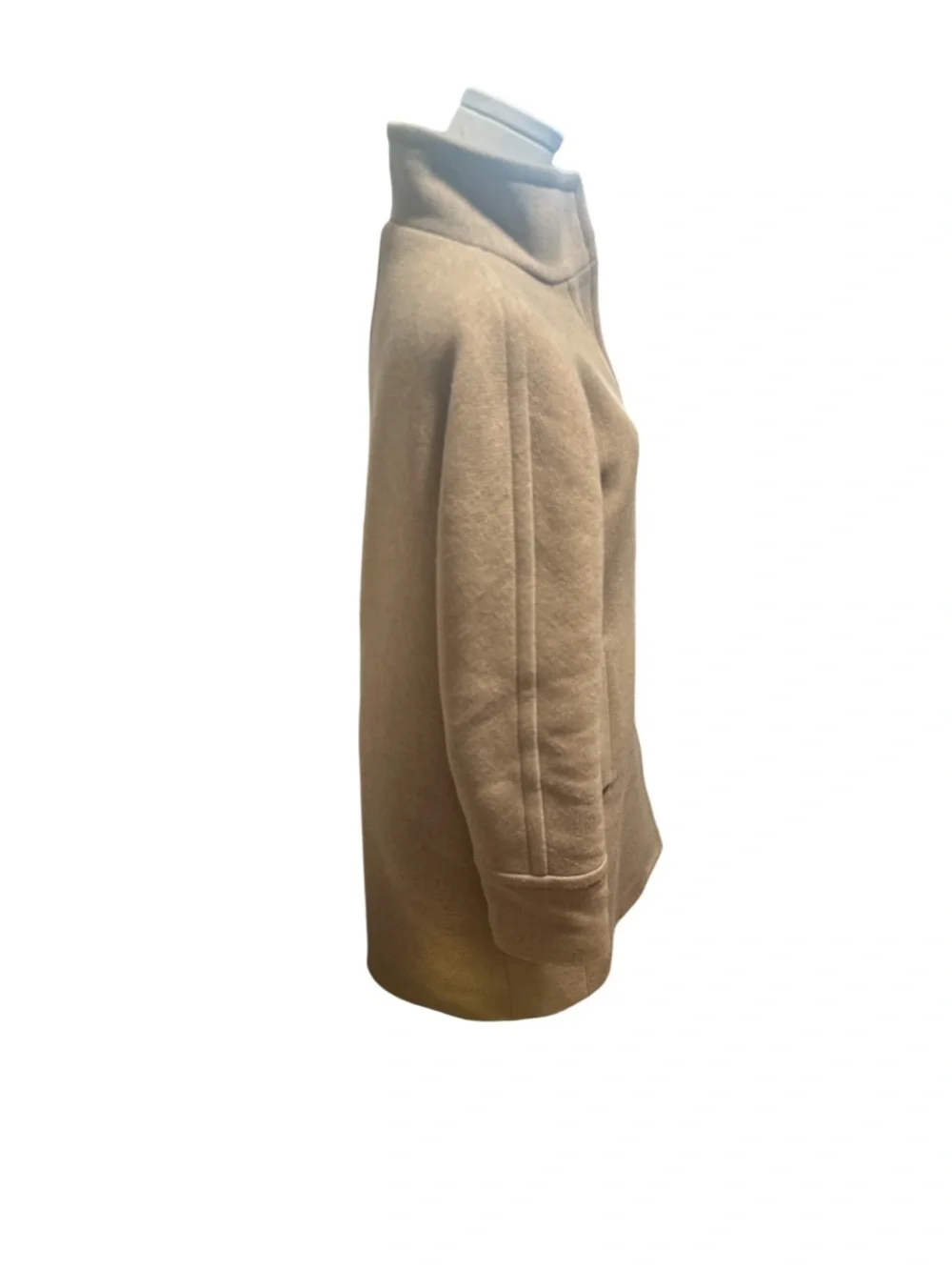 J.Crew Stadium Cloth Wool Blend Camel Pea Coat Nello Gori Size 4 Minimalist - Picture 3 of 10